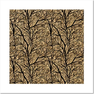Wooden Branches Pattern Posters and Art